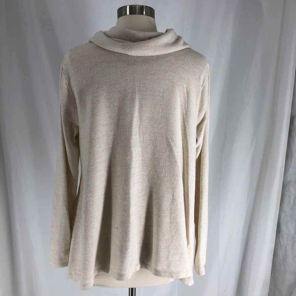 1. STATE Sweater Women's Size Medium Cream Cowl Neck Pullover